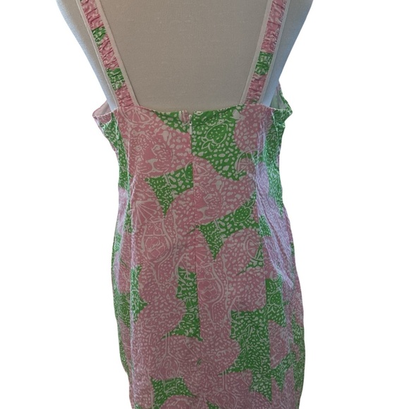 Lilly Pulitzer Limeade Cheat Ya Fryer Shift All Cotton pink, green Dress size 10 - Picture 4 of 4